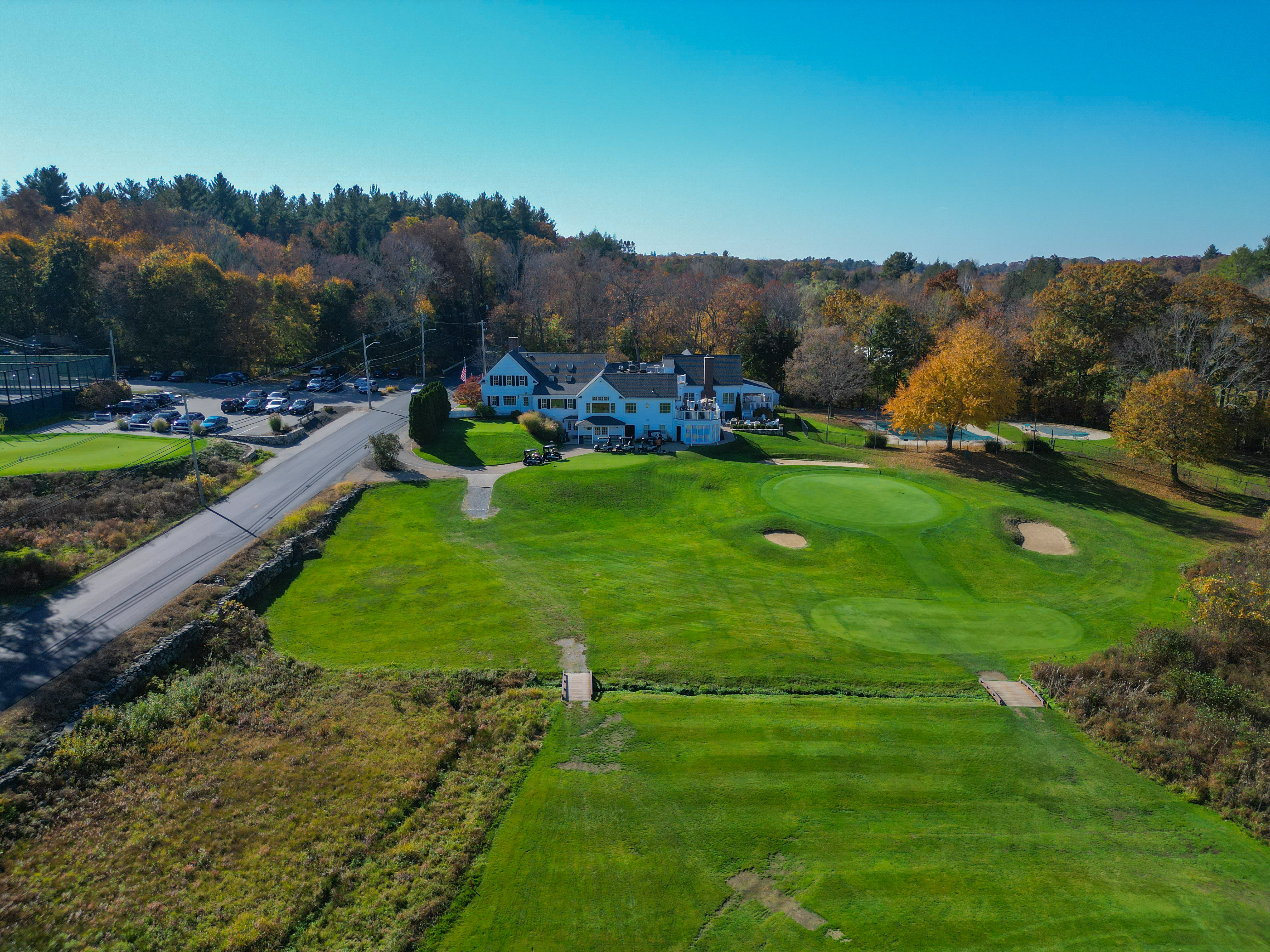golf course drone shot